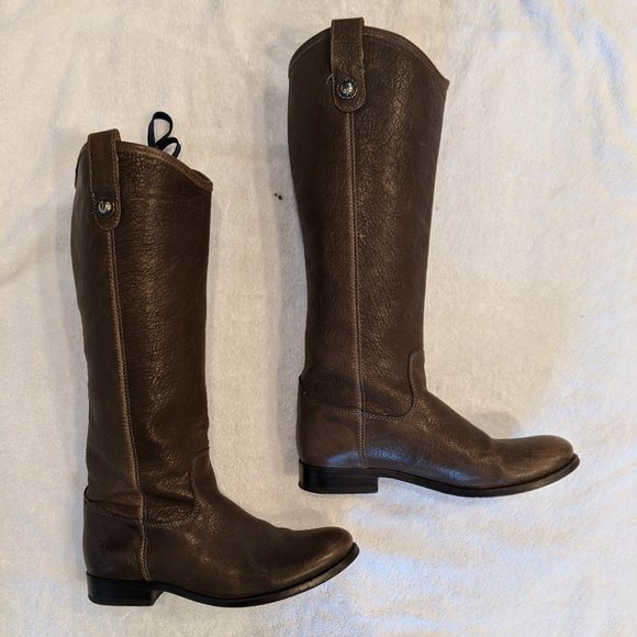 Frye Melissa Button Boot in Grey - Picture 2 of 4